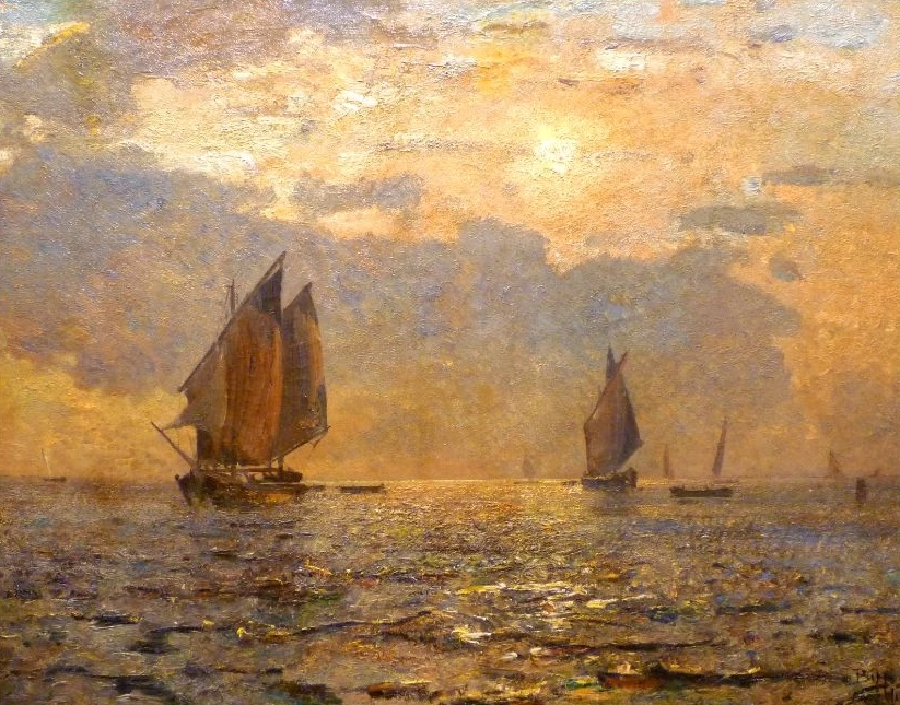 Barche a vela al tramonto